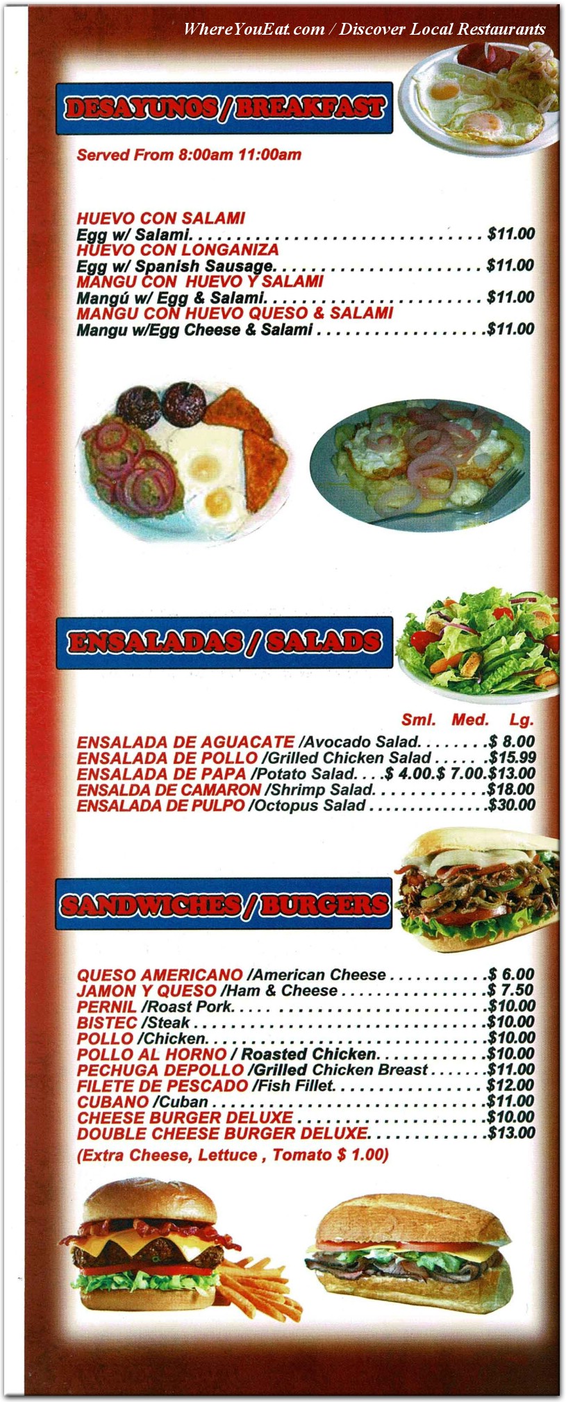 menu